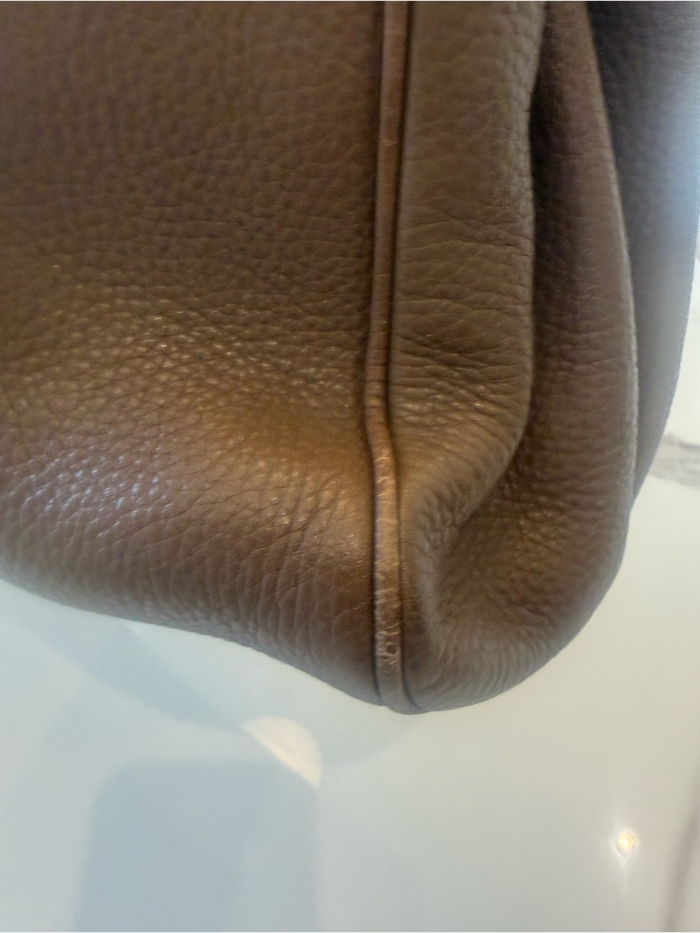 Gucci Brown Pebbled Leather Bamboo-Handle Satchel - Picture 3 of 9